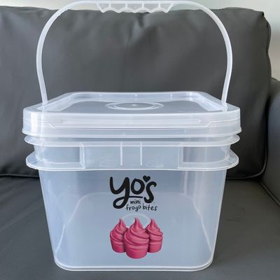 Balde de plástico quadrado de 2 galões com capacidade de 8 litros e certificação GAP/ISO/FDA
