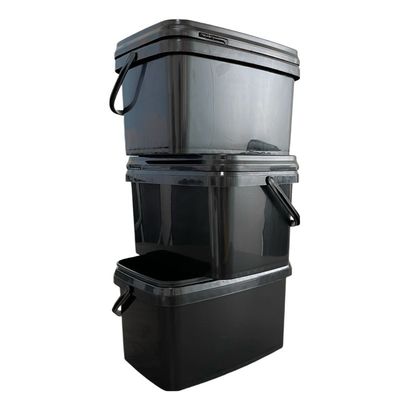 Balde de plástico transparente de balde retangular de 3 L para impressão de tela de seda/transferência de calor/IML