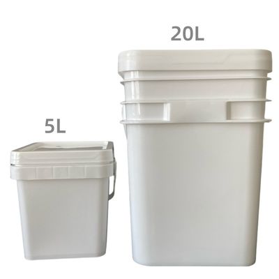 Balde quadrado azul de 20 kg com tampa e alça Solução de armazenamento de grãos de café que economiza espaço