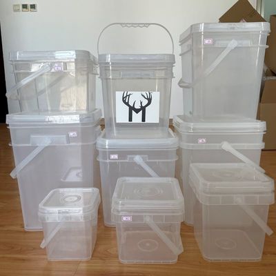 1.0-2,5 MM Espessura Balde de plástico quadrado LOGO personalizado Impresso para embalagens de alimentos para animais de estimação