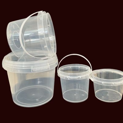 4L balde de plástico transparente com tampa