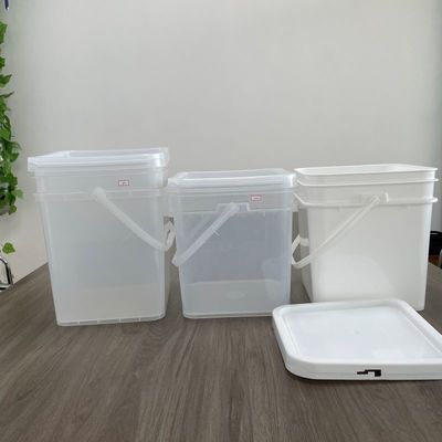 Solução de Embalagem de Alimentos 10L Balde quadrado transparente com balde e tampa de plástico impressos