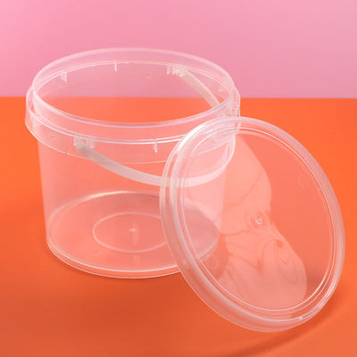 Tubos de alimentos de polipropileno Balde de plástico transparente de 2L para armazenamento de produtos químicos