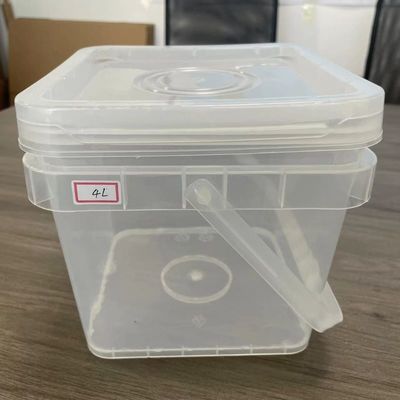Customize balde quadrado com cobertura 2L 3L 4L 5L 6L armazenamento casa alimentação balde de plástico