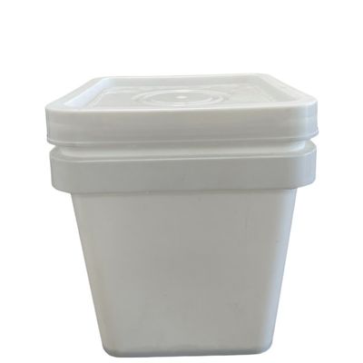 Certificado GAP/ISO/FDA Balde de plástico quadrado transparente de 4 galões para biscoitos em preto