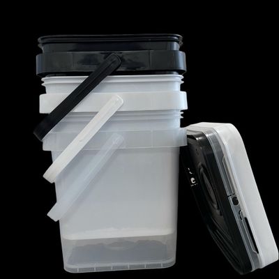 Balde de plástico quadrado para embalagens de bebidas tamanhos completos 5L 15L espessura 1,0 a 2,5 mm