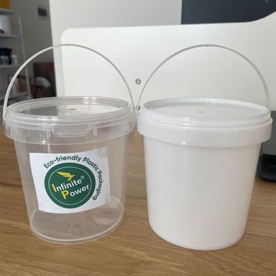 Balde de bebida de recipiente de PP personalizado em cor branca clara para necessidades personalizadas