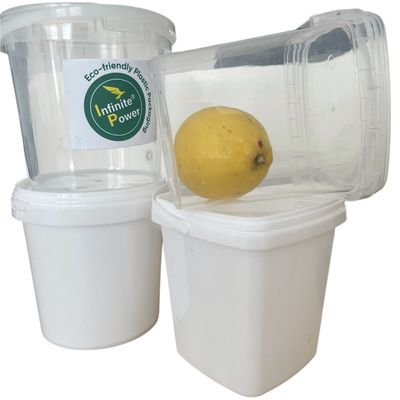 1L 2L 3L 4L 5L balde de plástico branco redondo com tampa personalizável e durável