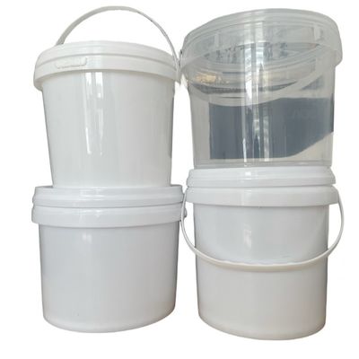 1L 2L 3L 4L 5L balde de plástico branco redondo com tampa personalizável e durável