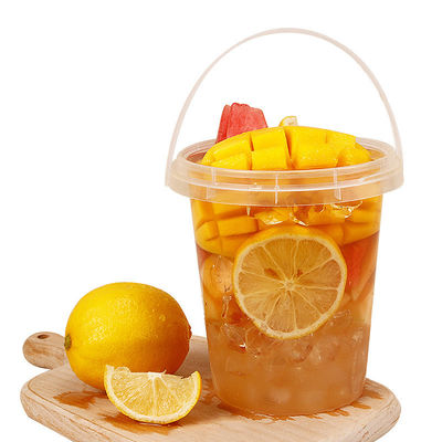 8oz 12oz 24oz 32oz Fruta Iogurte Leite Chá para levar Balde de bebida de plástico com tampa e moderno