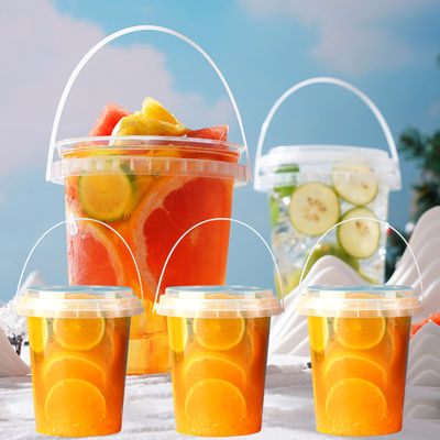 8oz 12oz 24oz 32oz Fruta Iogurte Leite Chá para levar Balde de bebida de plástico com tampa e moderno