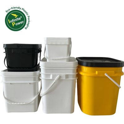 Reciclar Customizar balde de plástico de 15L com tampa e balde forte com alça de metal