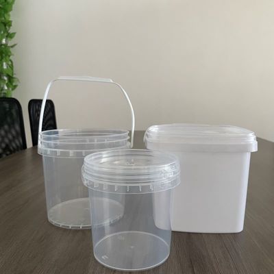Impressão Silk Screem 5 litros de plástico branco PP de qualidade alimentar balde com tampa