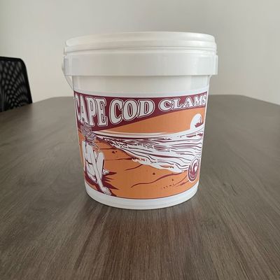 1 galão de balde de plástico HDPE Impressão de logotipo personalizado para transporte de frutos do mar