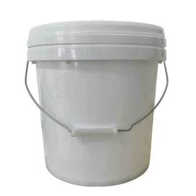 Balde de plástico de PP branco de 8L personalizado com tampa e alça de material resistente a produtos químicos