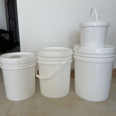 Impressão de tela de seda Balde de plástico redondo com balde de manobra de metal 3L 4L 5L 8L 10L 5 galões
