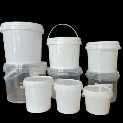 Pequeno balde de iogurte branco à prova de adulteração 500 ml 750 ml 1 L recipiente de armazenamento de qualidade alimentar com tampa