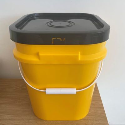 5L 10L 15L 20L 25L balde de plástico quadrado com tampa e alça Construção de trabalho pesado essencial