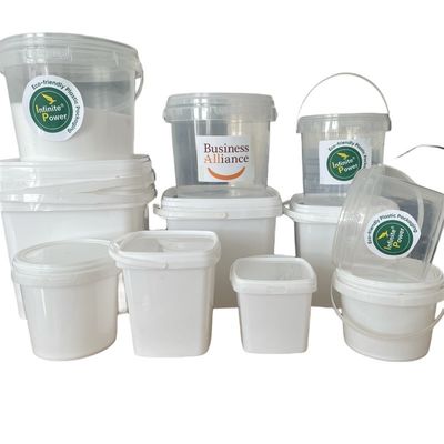 Container de plástico transparente com tampa à prova de adulteração