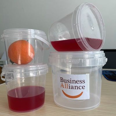 Container de plástico transparente com tampa à prova de adulteração