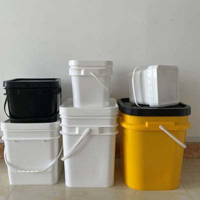 Tambores de plástico quadrados de construção com tampa e alça de carga 5L 10L 15L 20L 25L