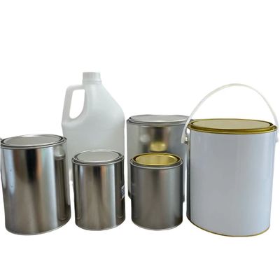 Personalize sua embalagem frasco de metal redondo 1L-5L com alça para tinta e molho