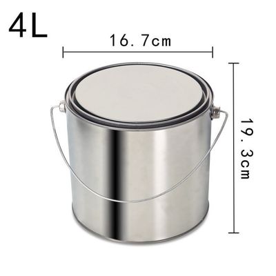 Personalize sua embalagem frasco de metal redondo 1L-5L com alça para tinta e molho