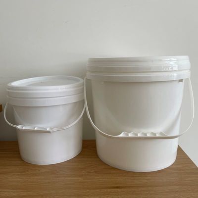 Balde de armazenamento de molho com tampa e alça 5L Balde de plástico 2 galões Balde branco impresso