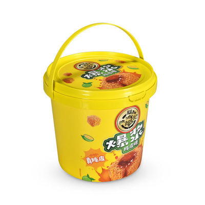 Banheiras de doces de iogurte balde de plástico 300 ml 500 ml recipiente branco de 1 litro com tampa